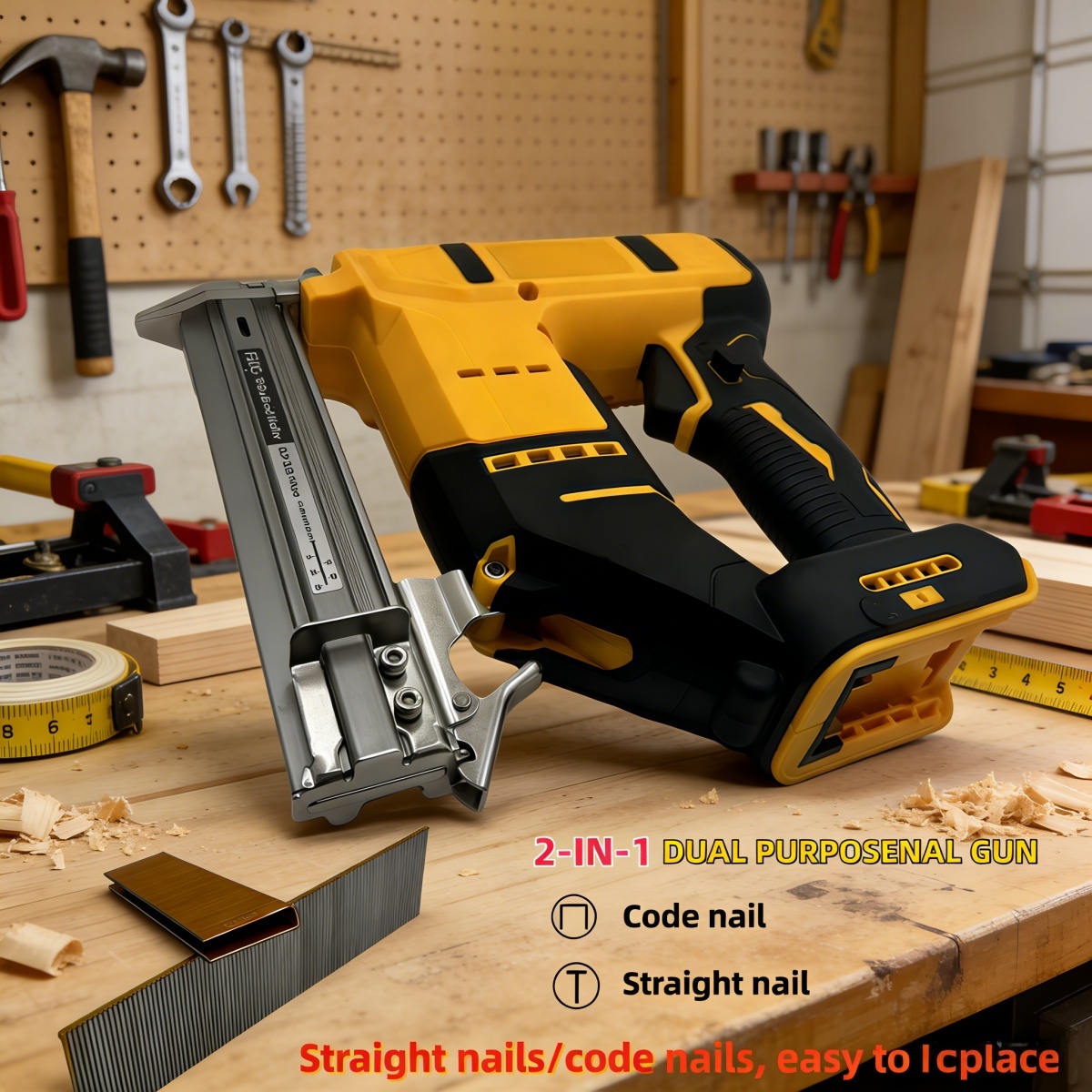 Staple Gun Electric - 2-IN-1 Brushless Cordless Brad Nail Gun