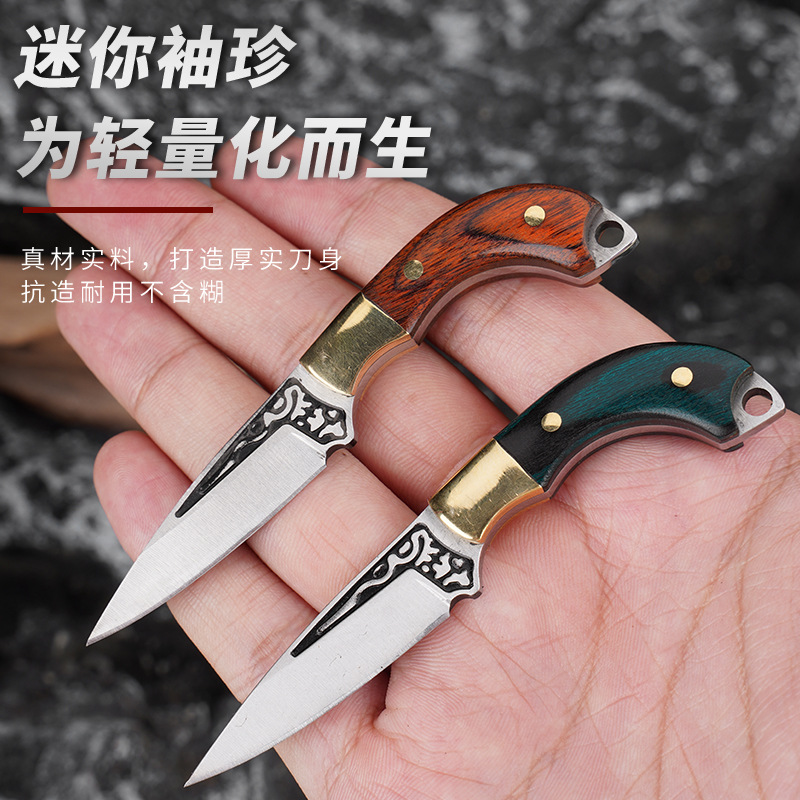 EDC Camping Wooden Handle Knif - Power Key Tools ulasan dan harga