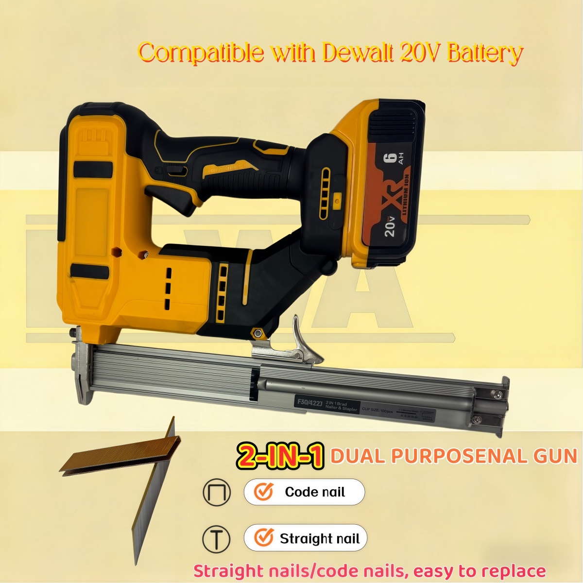 2-IN-1 Brushless Cordless Brad - Staple Gun Electric ulasan dan harga