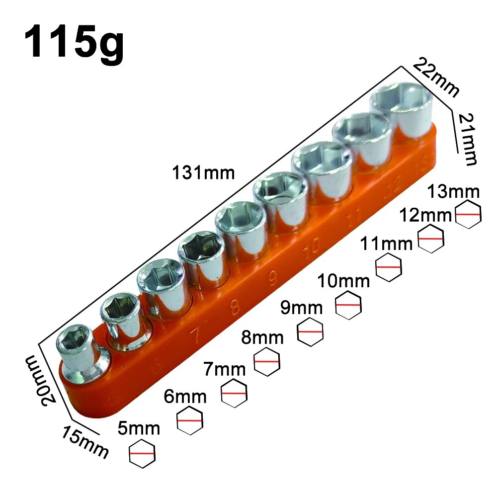 9pc 5-13mm Hexagonal Sleeve He - Power Tools Total ulasan dan harga