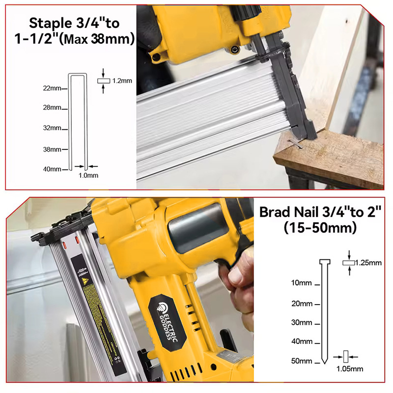 Brushless Electric Brad Nail G - Staple Gun Electric ulasan dan harga